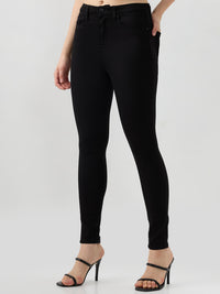 Women Jeans Skinny Fit Jet Black High Rise