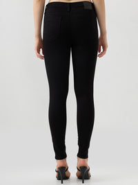Women Jeans Skinny Fit Jet Black High Rise
