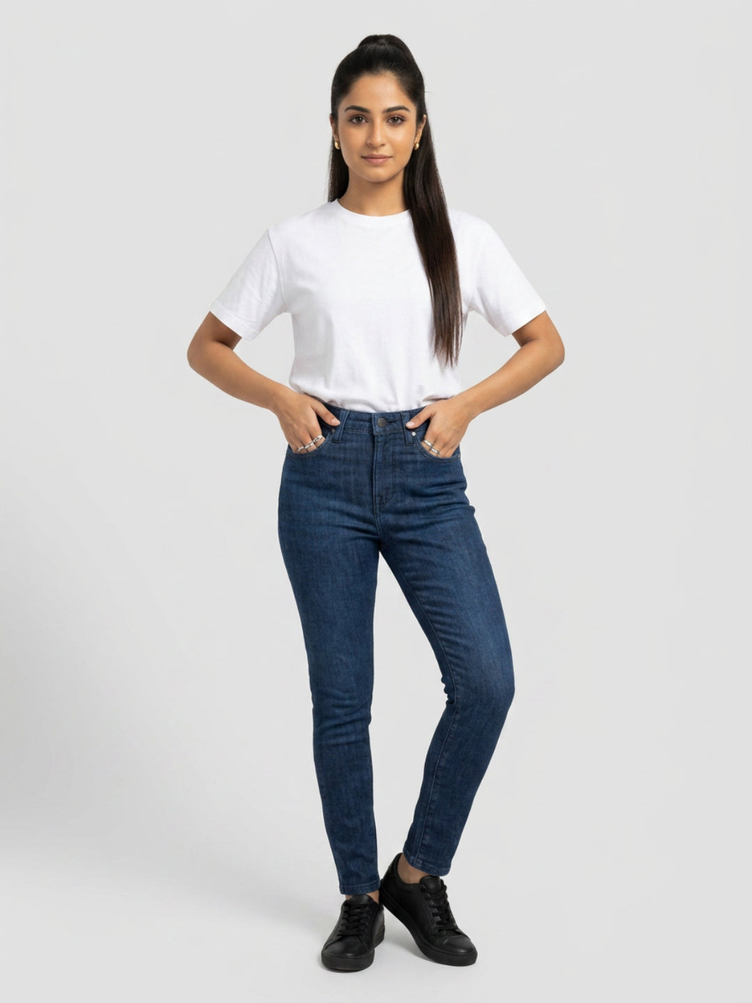 Women Alexa Jeans Super Skinny Fit Dark Blue High Rise