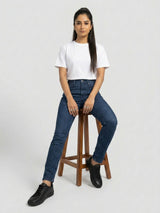 Women Alexa Jeans Super Skinny Fit Dark Blue High Rise