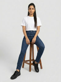 Women Alexa Jeans Super Skinny Fit Dark Blue High Rise