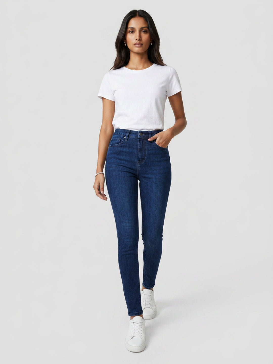 Women Alexa Jeans Super Skinny Fit Dark Blue High Rise