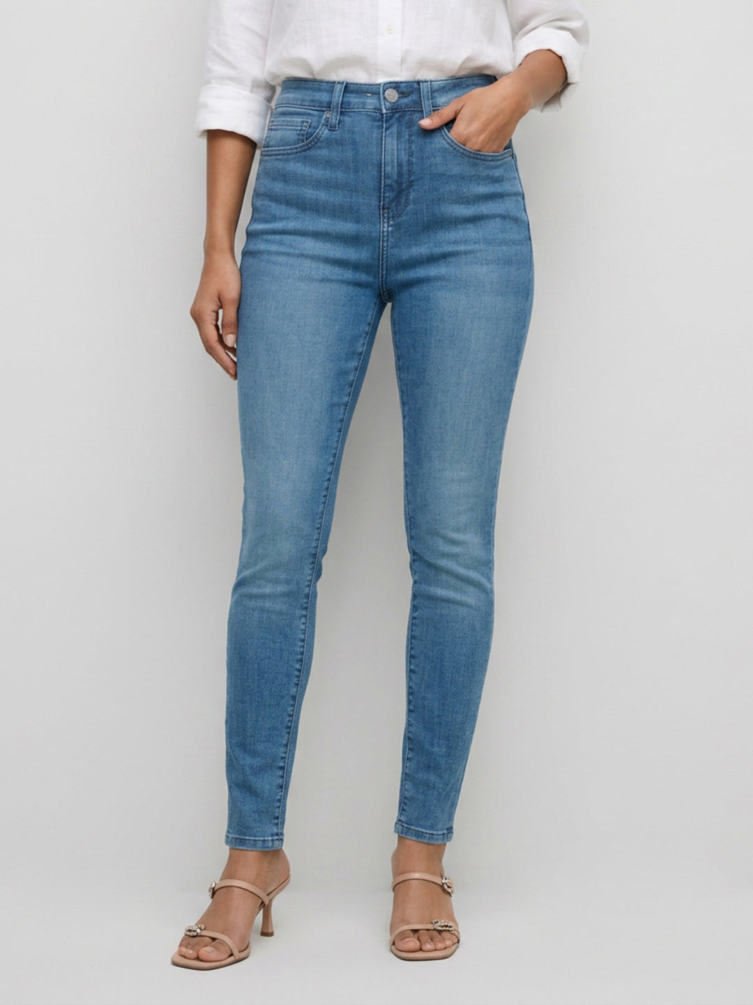 Women Alexa Jeans Super Skinny Fit Mid Blue High Rise