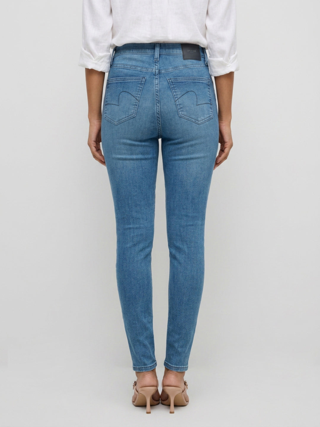 Women Alexa Jeans Super Skinny Fit Mid Blue High Rise