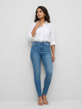 Women Alexa Jeans Super Skinny Fit Mid Blue High Rise
