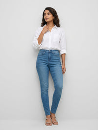 Women Alexa Jeans Super Skinny Fit Mid Blue High Rise