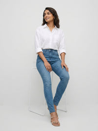 Women Alexa Jeans Super Skinny Fit Mid Blue High Rise