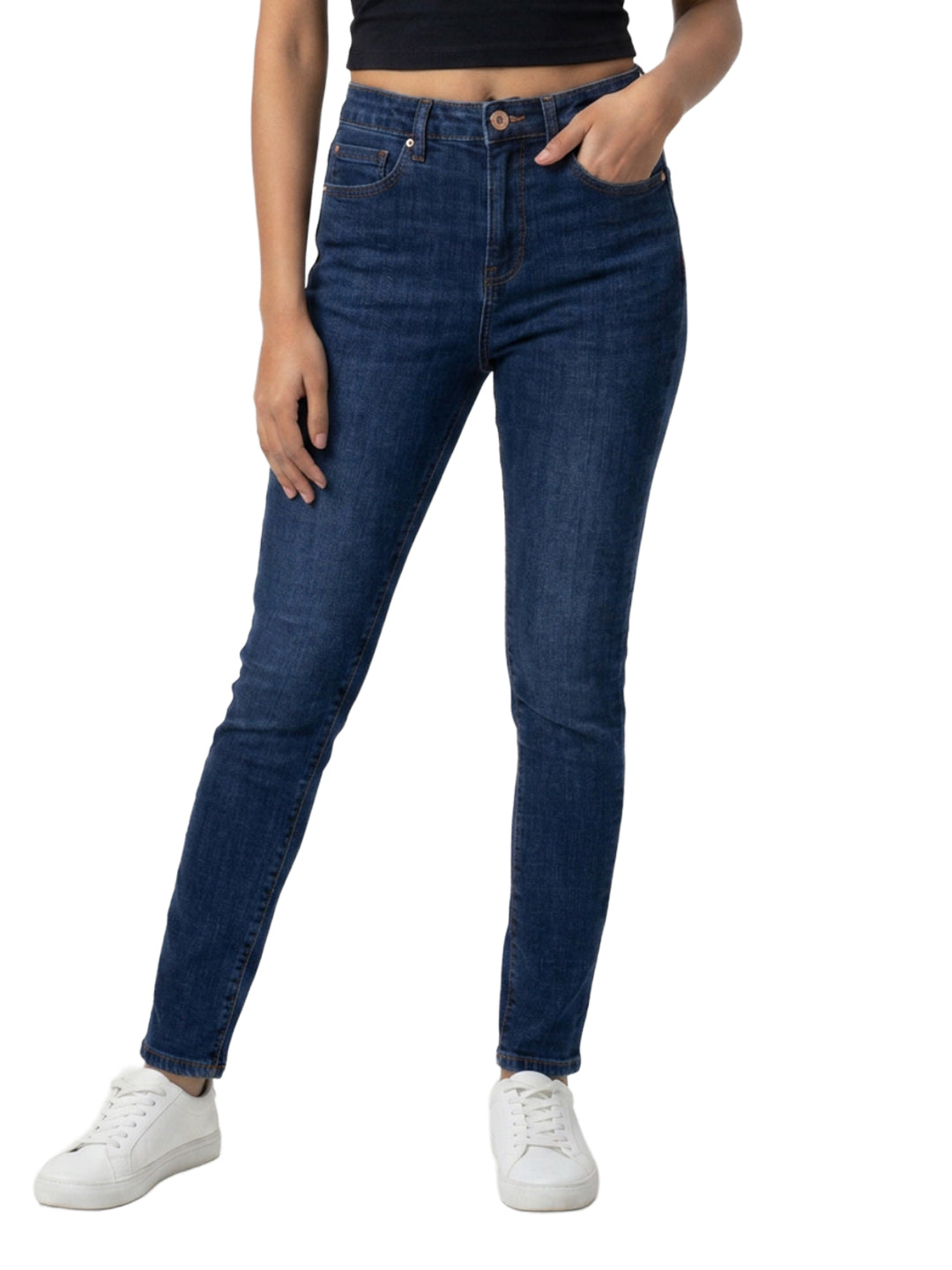 Women Alexa Jeans Super Skinny Fit Dark Blue High Rise