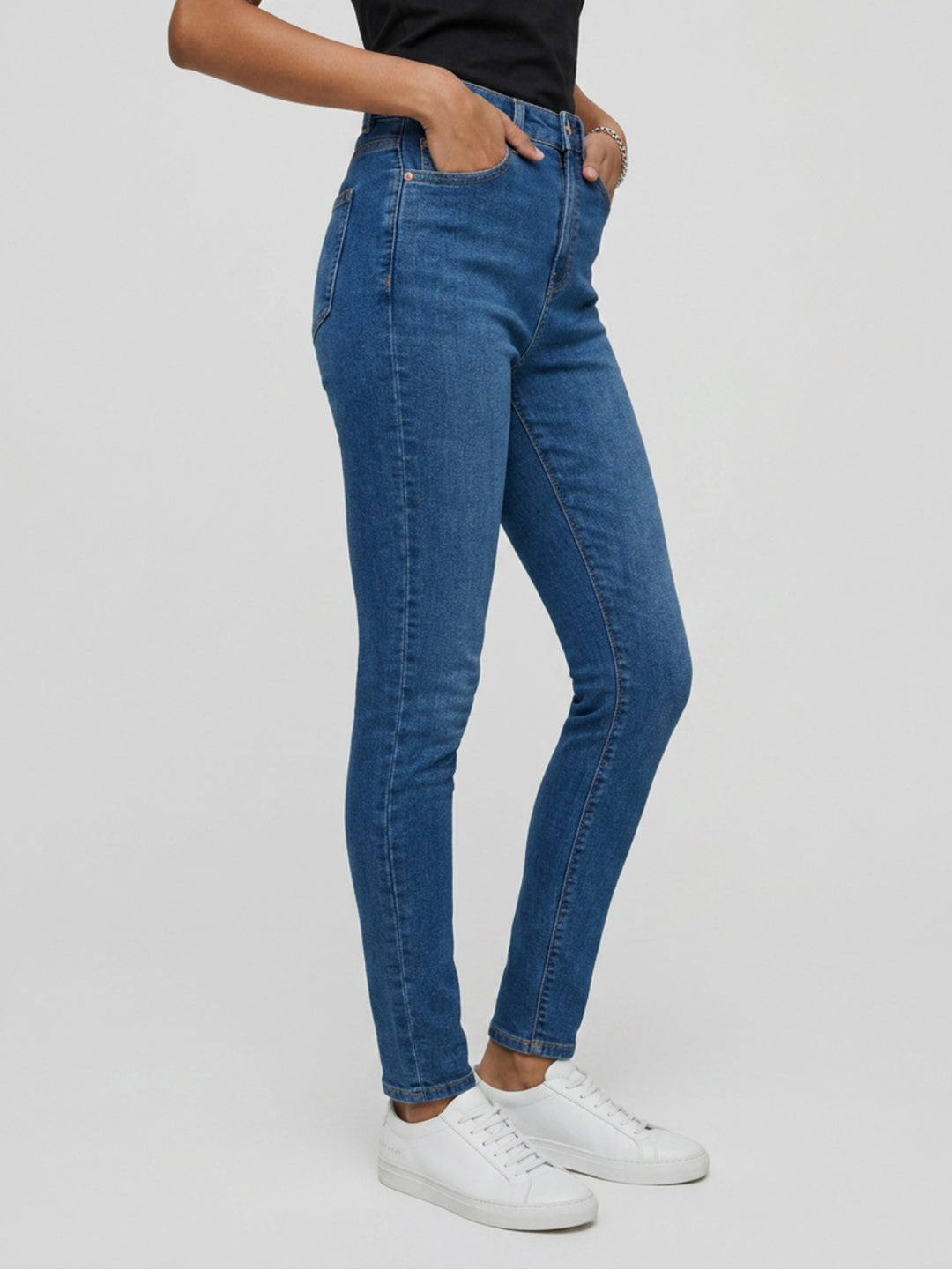 Women Alexa Jeans Super Skinny Fit Mid Blue High Rise
