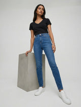 Women Alexa Jeans Super Skinny Fit Mid Blue High Rise