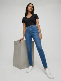 Women Alexa Jeans Super Skinny Fit Mid Blue High Rise