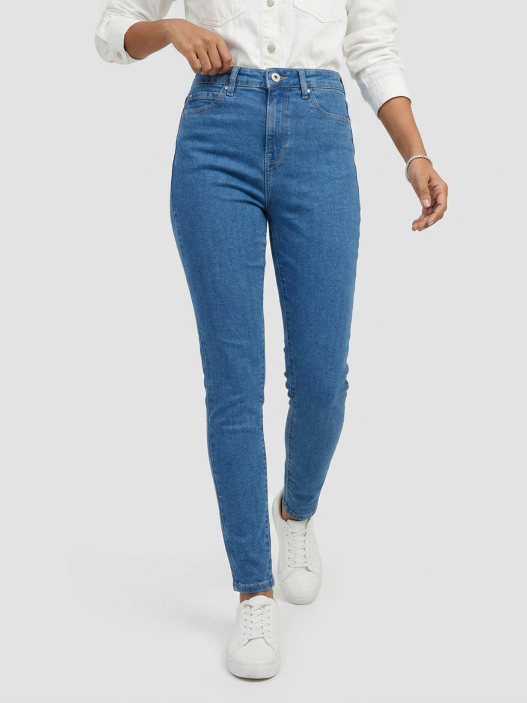 Women Alexa Jeans Super Skinny Fit Light Blue Mid Rise
