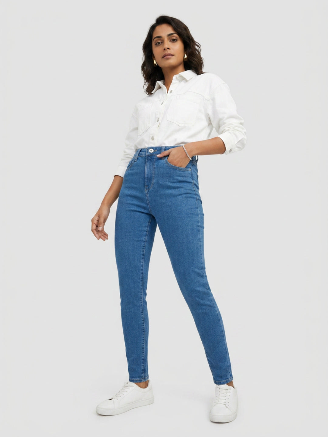 Women Alexa Jeans Super Skinny Fit Light Blue Mid Rise