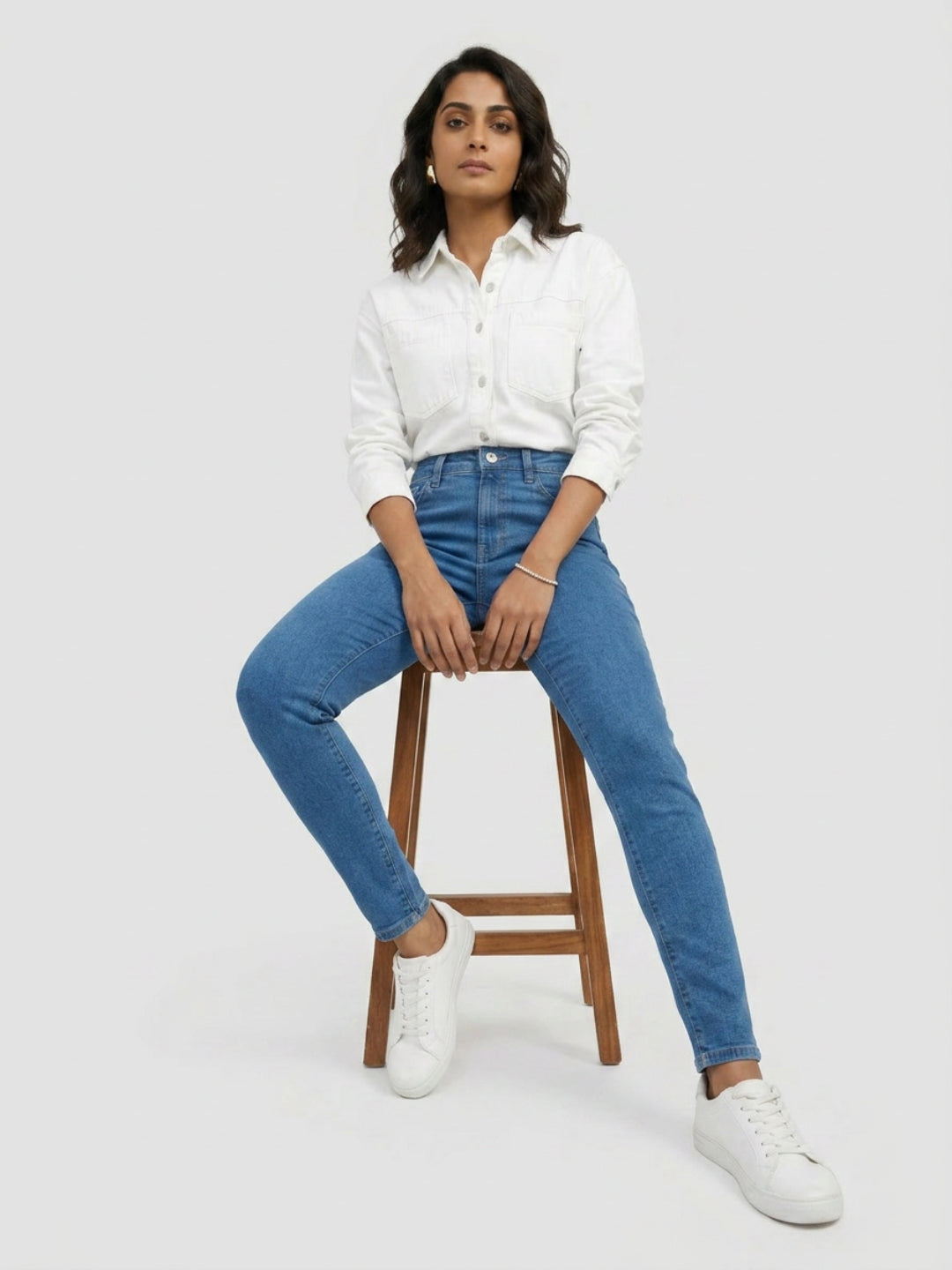 Women Alexa Jeans Super Skinny Fit Light Blue Mid Rise