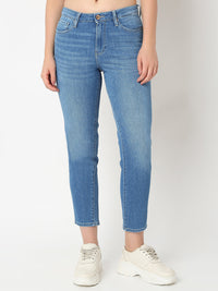 Women Amora Jeans Mom Fit Light Blue Mid Rise