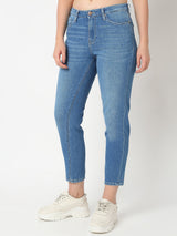 Women Amora Jeans Mom Fit Light Blue Mid Rise