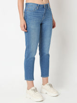 Women Amora Jeans Mom Fit Light Blue Mid Rise