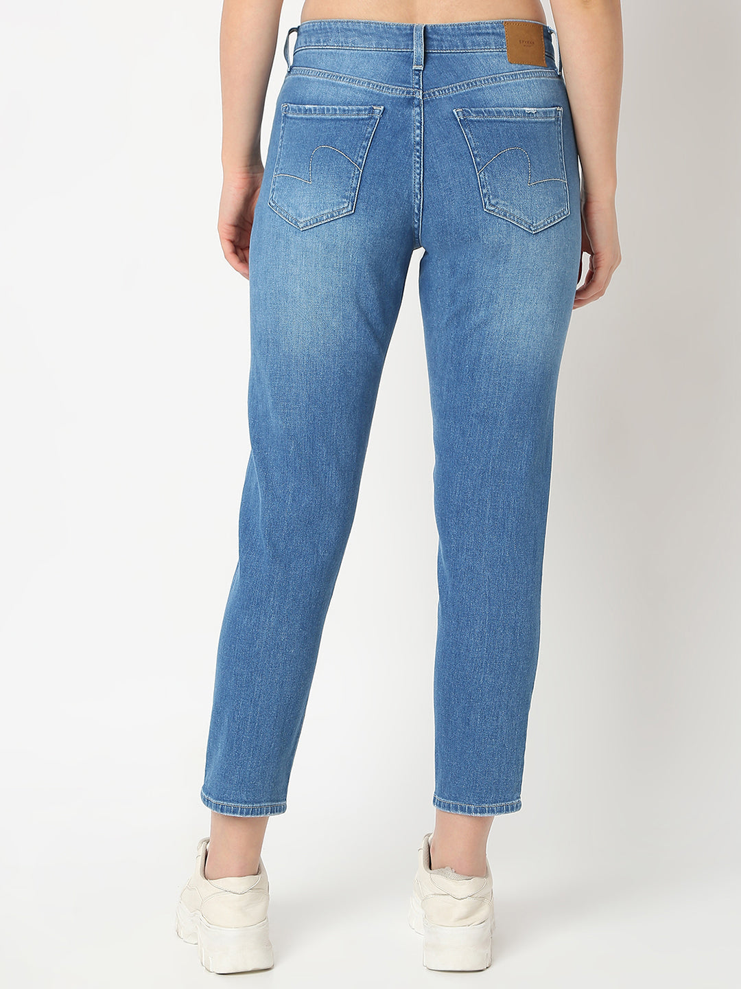 Women Amora Jeans Mom Fit Light Blue Mid Rise