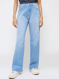 Women Bella Jeans Straight Fit Light Blue High Rise