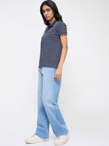 Women Bella Jeans Straight Fit Light Blue High Rise