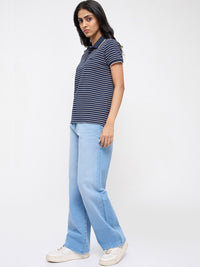Women Bella Jeans Straight Fit Light Blue High Rise