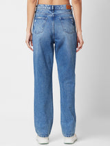 Spykar Women Mid Blue Straight Fit Regular Length Jeans