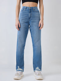 Women Bella Jeans Straight Fit Blue High Rise