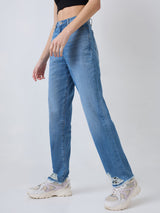 Women Bella Jeans Straight Fit Blue High Rise