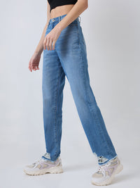 Women Bella Jeans Straight Fit Blue High Rise
