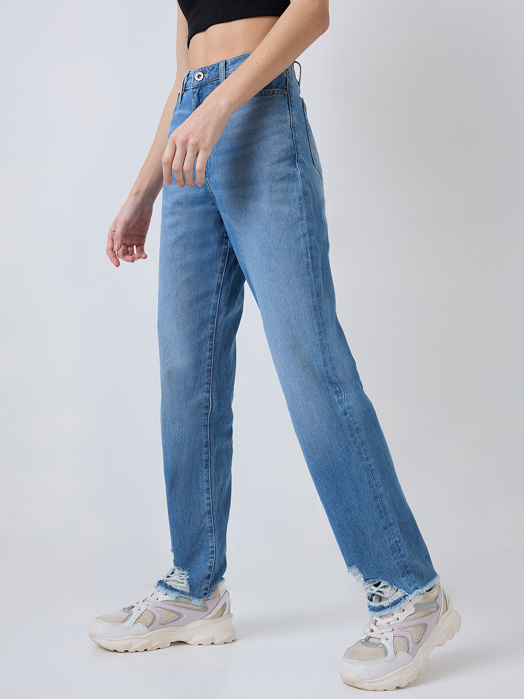 Women Bella Jeans Straight Fit Blue High Rise