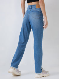 Women Bella Jeans Straight Fit Blue High Rise