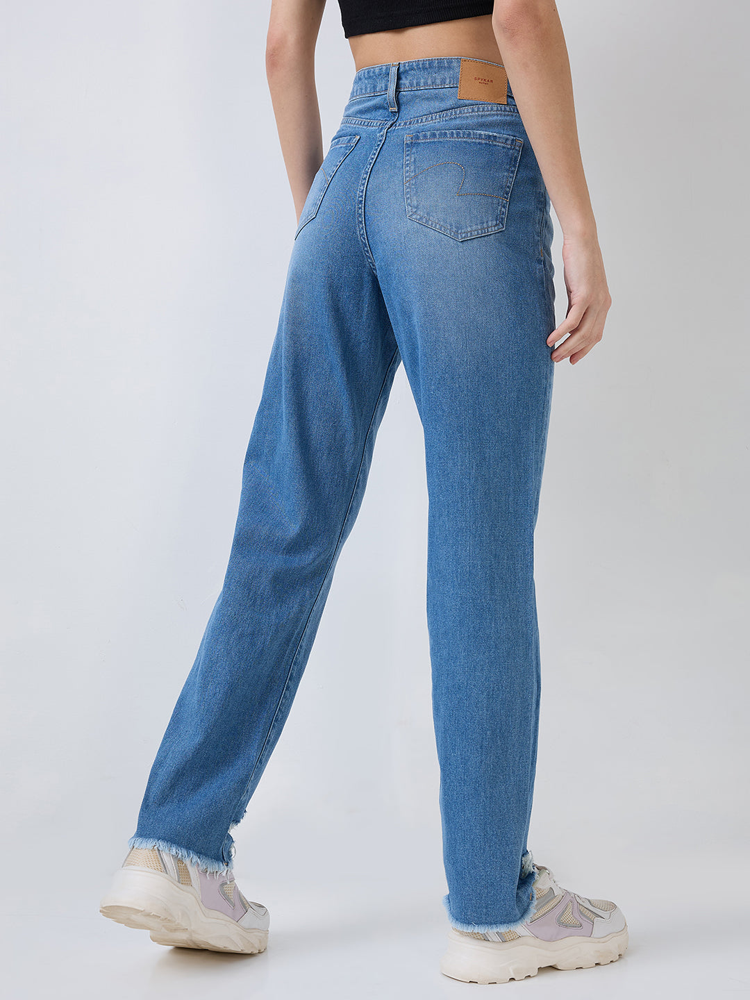 Women Bella Jeans Straight Fit Blue High Rise