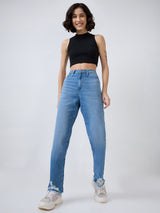 Women Bella Jeans Straight Fit Blue High Rise