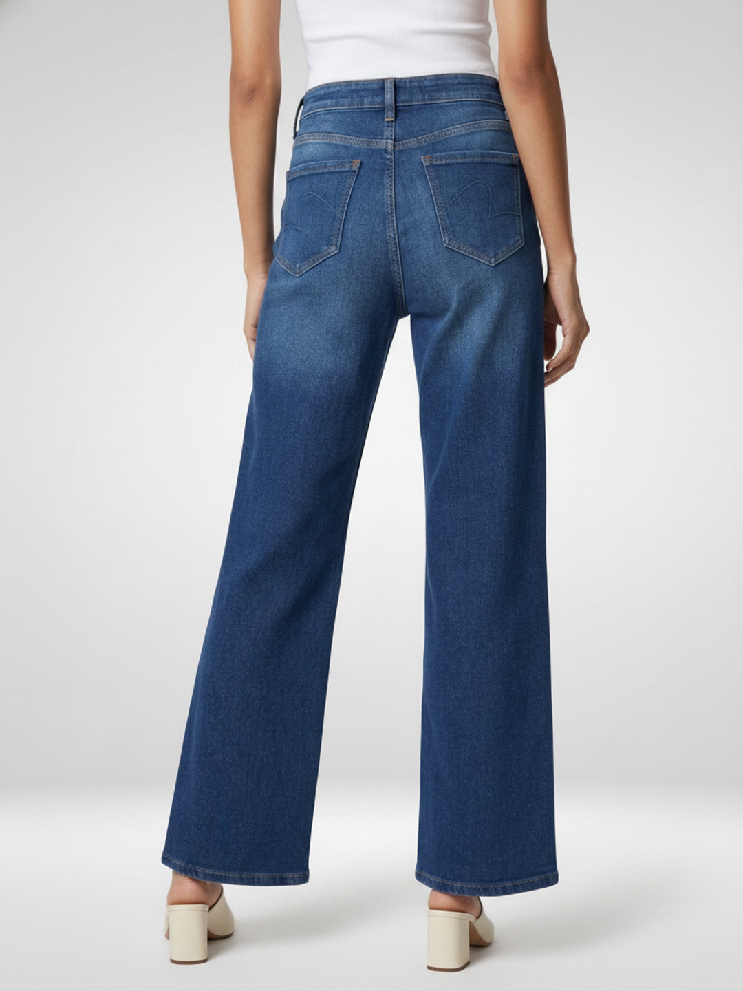 Women Bella Jeans Straight Fit Vintage Blue High Rise