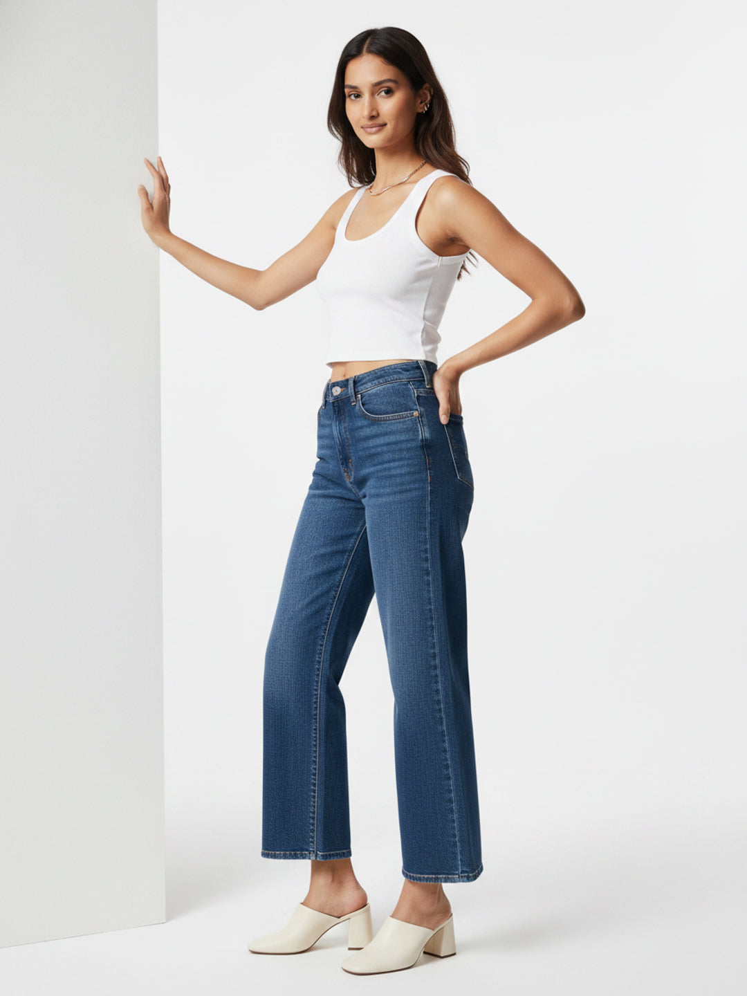 Women Bella Jeans Straight Fit Vintage Blue High Rise