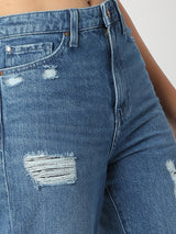 Women Jeans Straight Fit Blue High Rise