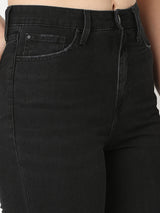 Women Bella Jeans Straight Fit Black High Rise