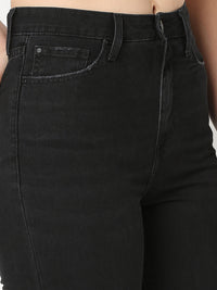 Women Bella Jeans Straight Fit Black High Rise