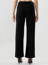 Women Bella Jeans Straight Fit Black High Rise