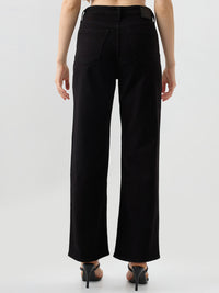 Women Bella Jeans Straight Fit Black High Rise