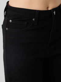 Women Bella Jeans Straight Fit Black High Rise