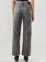 Women Bella Jeans Straight Fit Grey High Rise