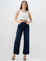 Women Bella Jeans Straight Fit Blue Mid Rise