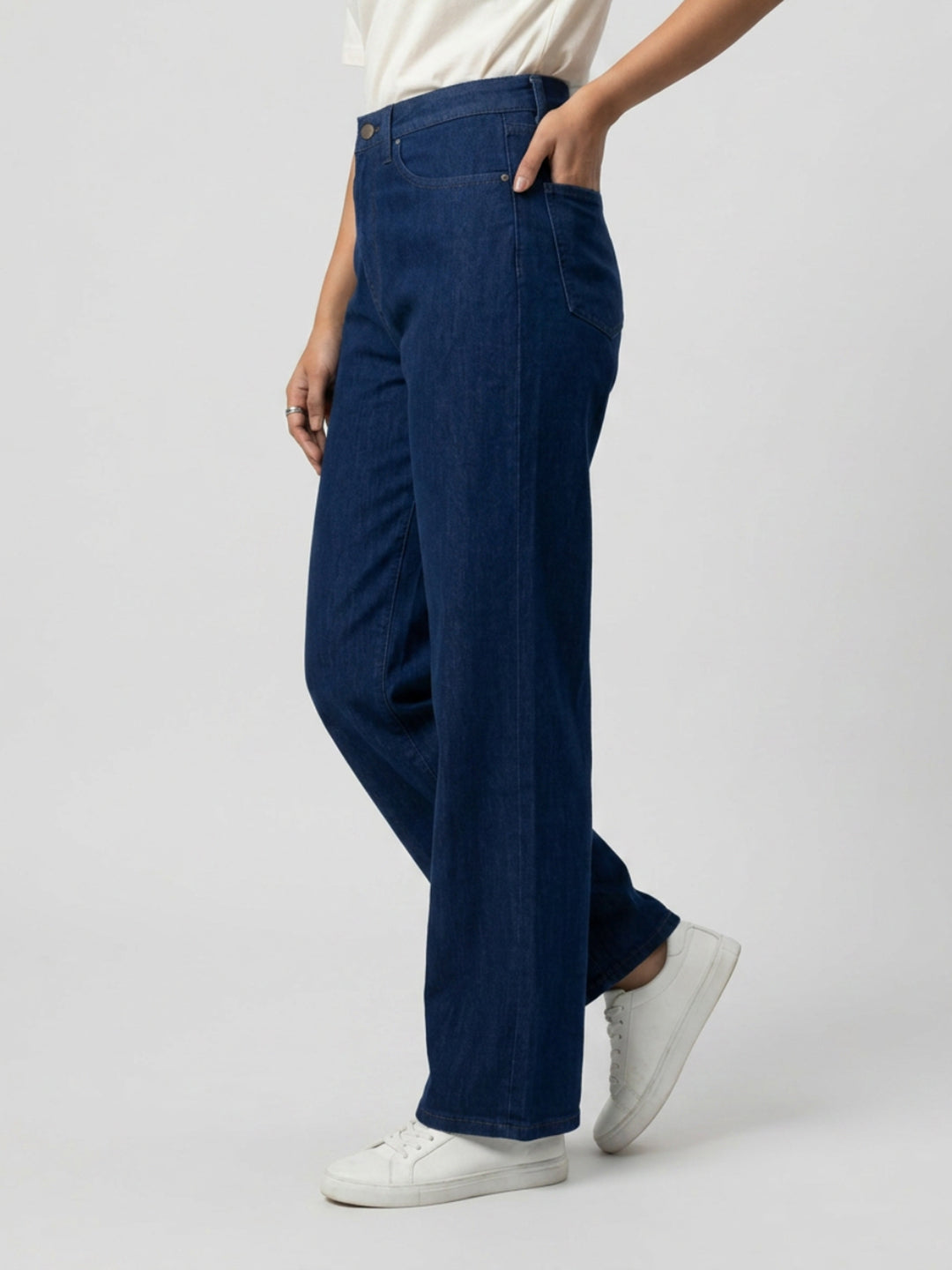 Women Bella Jeans Straight Fit Dark Blue High Rise