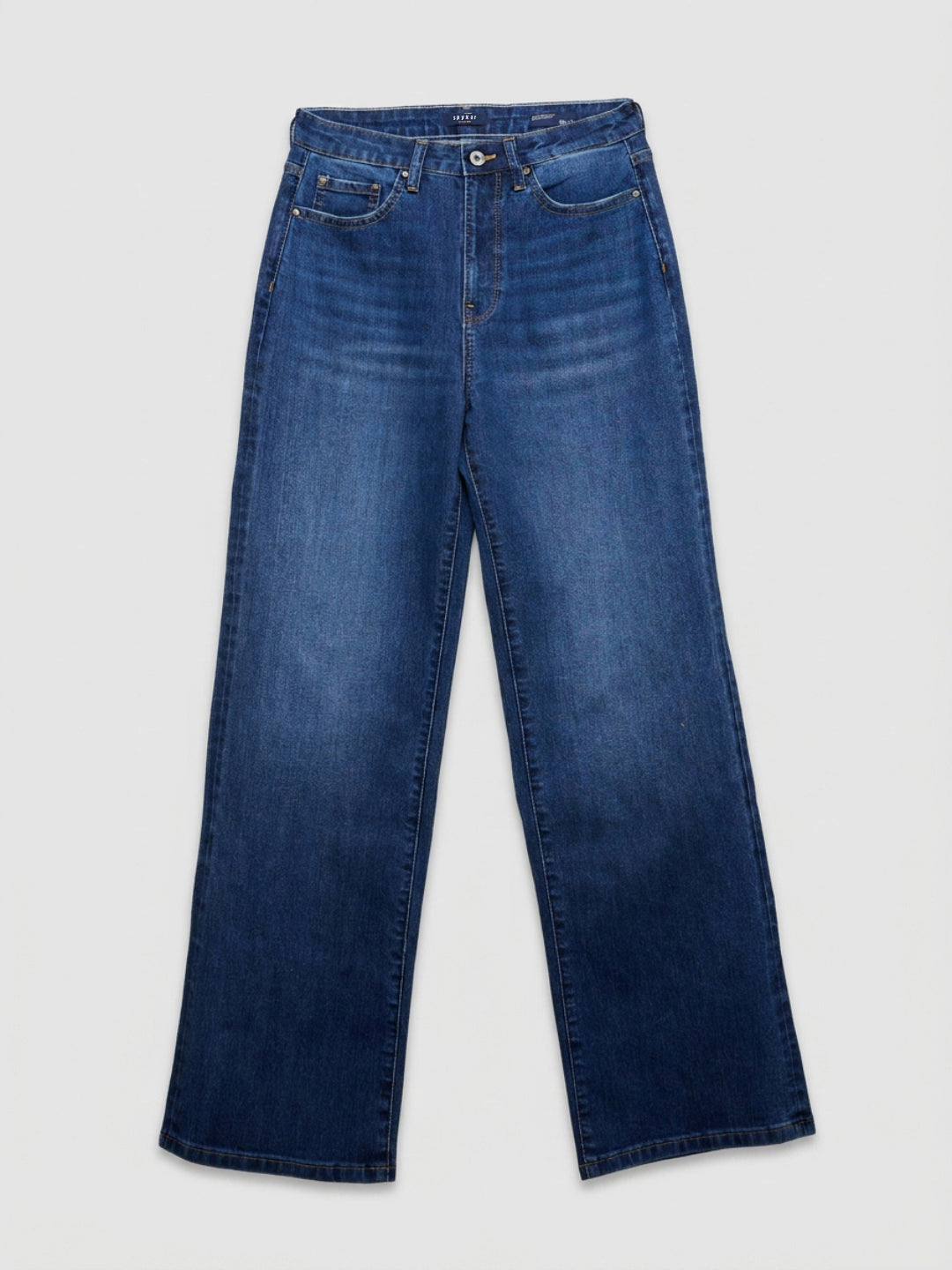 Women Bella Jeans Straight Fit Mid Blue High Rise