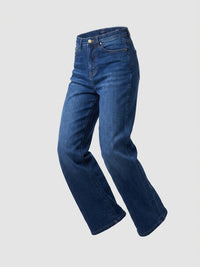 Women Bella Jeans Straight Fit Mid Blue High Rise