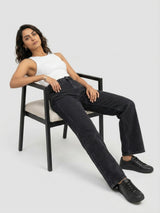 Women Bella Jeans Straight Fit Black High Rise