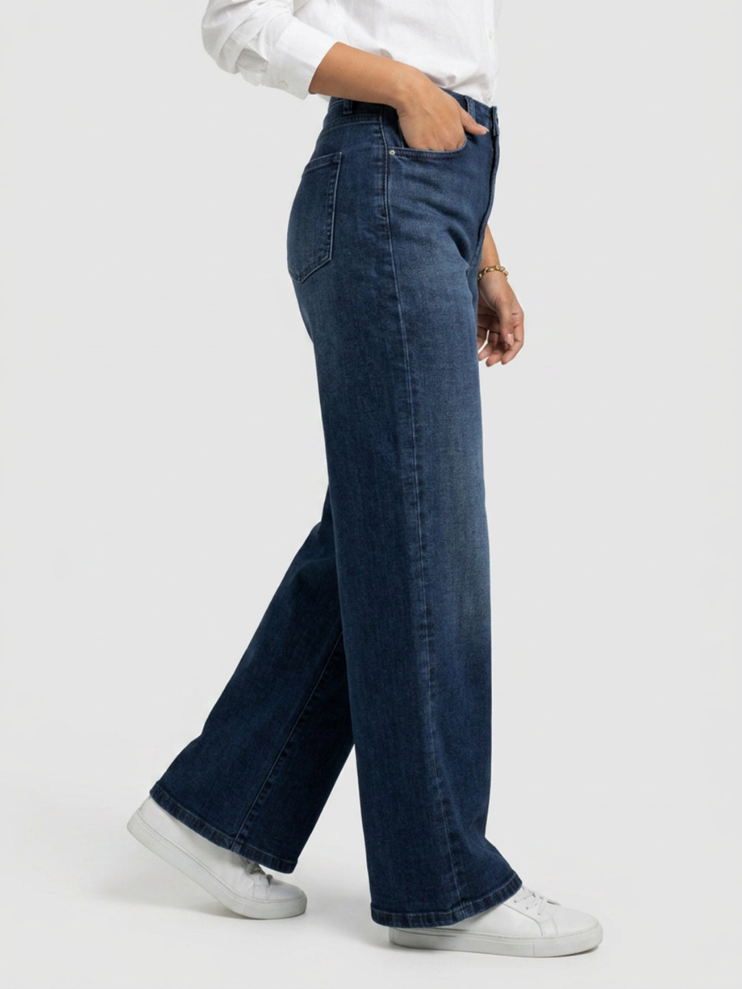 Women Bella Jeans Straight Fit Dark Blue High Rise