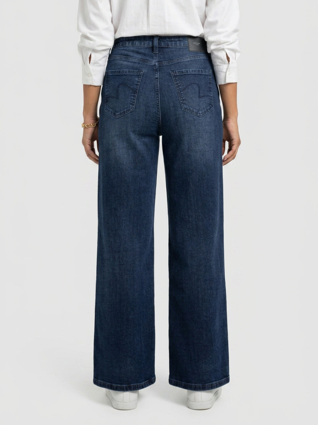 Women Bella Jeans Straight Fit Dark Blue High Rise