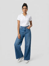 Women Bella Jeans Straight Fit Mid Blue High Rise